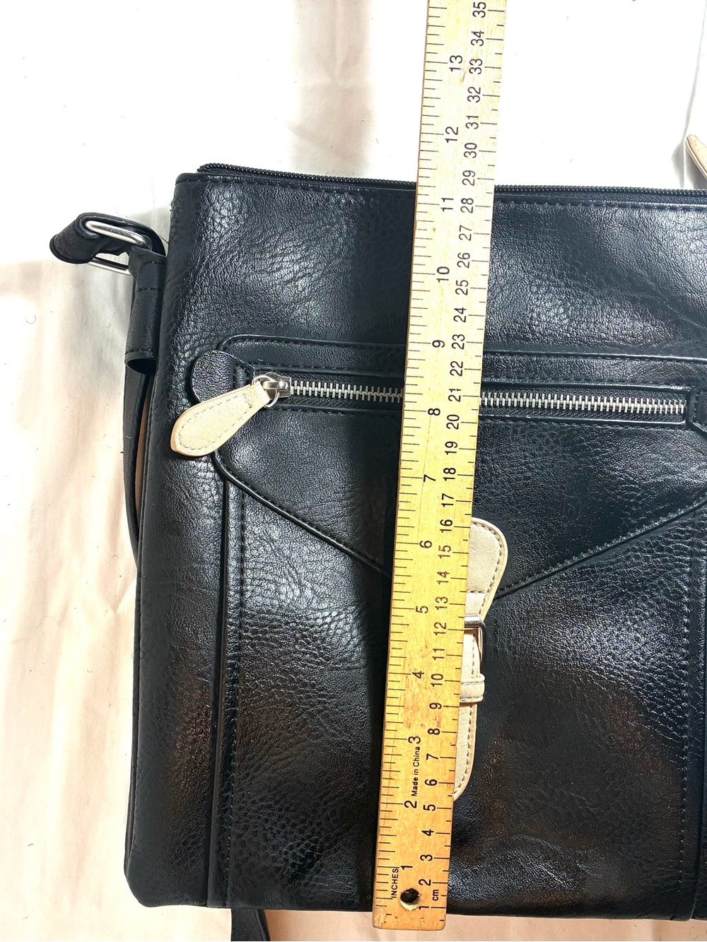 Charming Charlie Black Faux Leather Small Crossbody Bag Adjustable Strap - Picture 15 of 15